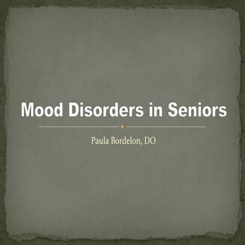 Mood disorders in seniors