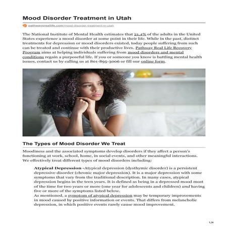 Mood Disorder Treatment in Utah