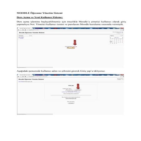 Moodle Ders Açma ve Yeni Kullanıcı Ekleme