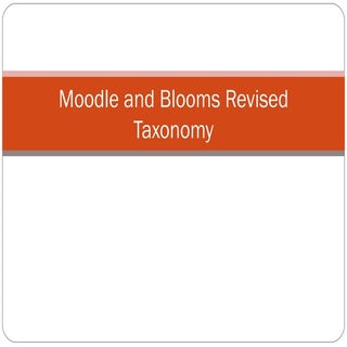 Moodle and Blooms Taxonomy