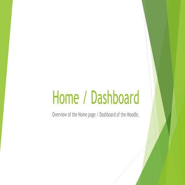 Moodle dashboard home