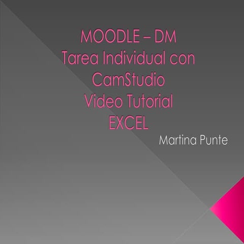 Moodle – MD - CamStudio- Martina Punte
