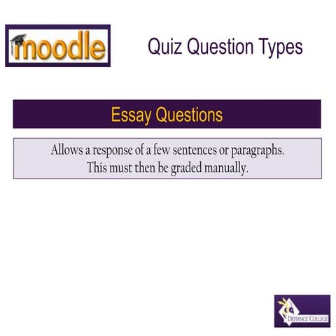 Moodle essay quiz question