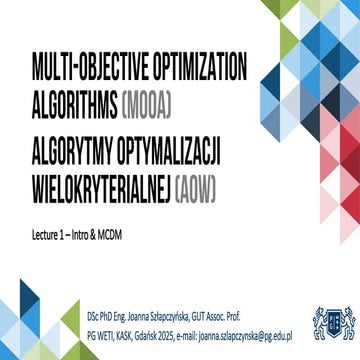 MOO_Lectures for the information and introduction of multi objective optimiza...