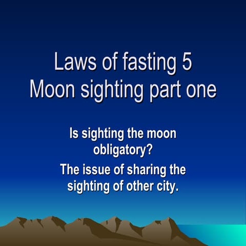 Moon Sighting Laws