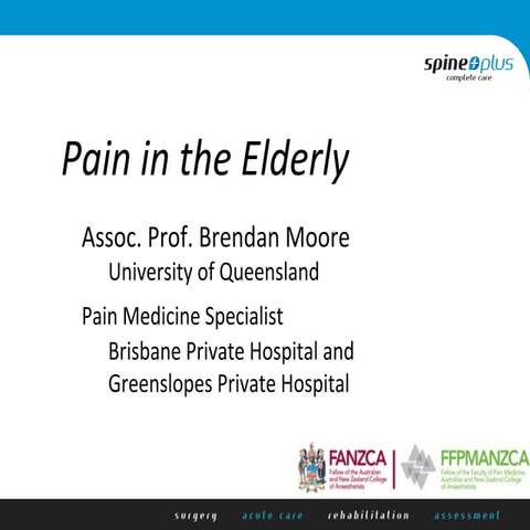 Pain control in the elderly