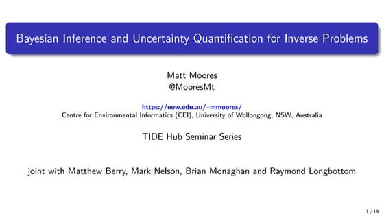 Bayesian Inference and Uncertainty Quantification for Inverse Problems