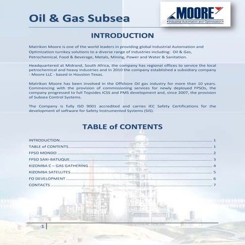 Moore Subsea Dossier | PDF