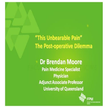 Treating postoperative pain