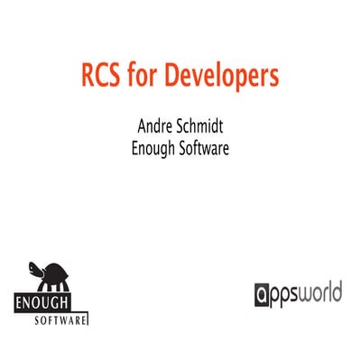 Moosecon   rcs for developers