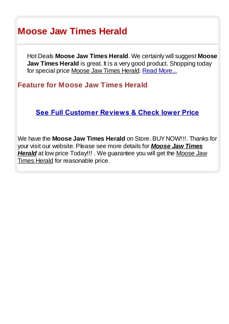 Moose jaw times herald