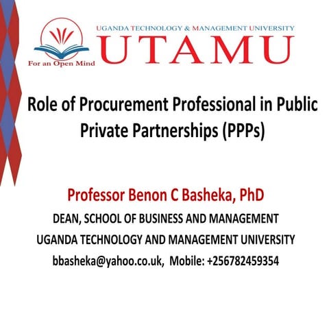 Role of Procurement Professional in Public Private Partnerships (PPPs)