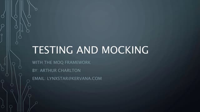 Moq presentation