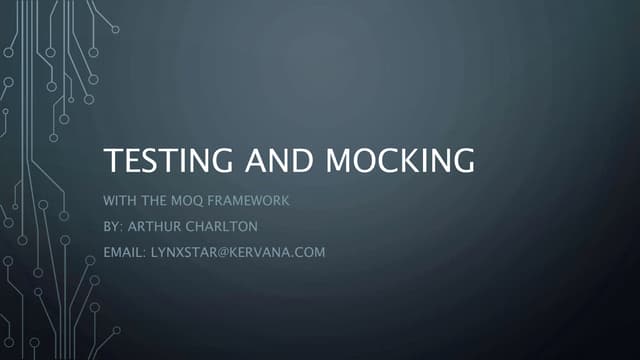 Moq Presentation