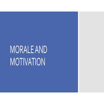 Morale and motivation