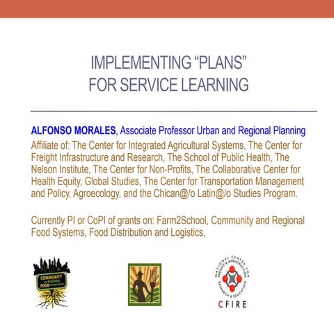 Implementing "Plans" for Service Learning