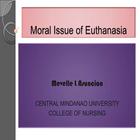 Moral issue of euthanasia