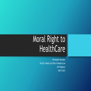 Moral right to health care power point