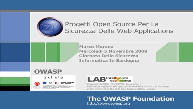 Progetti Open Source Per La Sicurezza Delle Web Applications