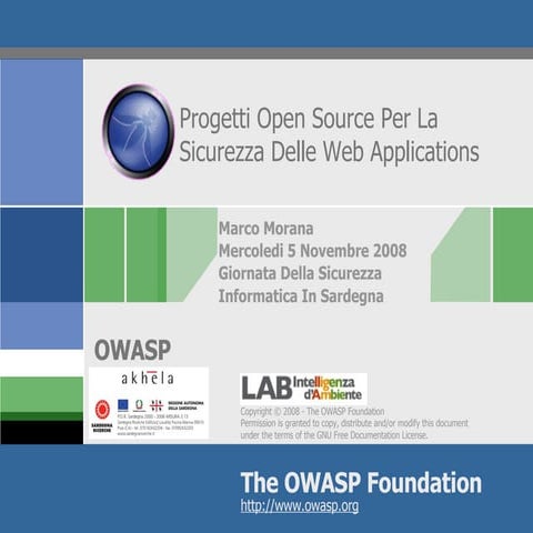 Progetti Open Source Per La Sicurezza Delle Web Applications