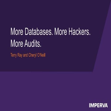 More Databases. More Hackers. More Audits.
