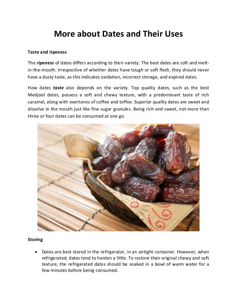 More about Dates and Their Uses