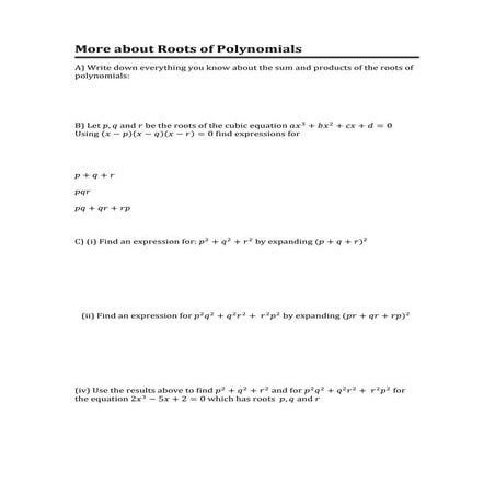 More about roots of polynomials 2016