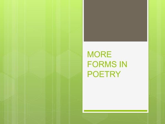 Types Of Poetry | PPTX | Poetry | Books and Literature