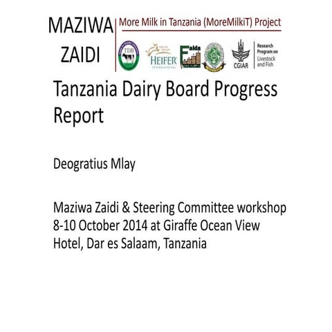 Tanzania Dairy Board progress report 