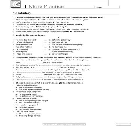 More practice unit 1