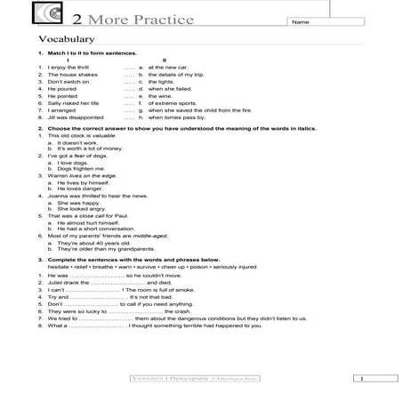 More practice unit 2