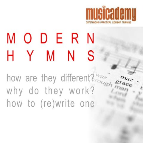 Modern hymns: how are they different and how to (re)write one