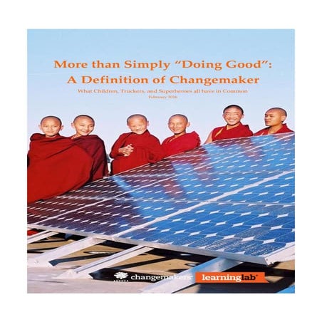 More than Simply "Doing Good" A Definition of 'Changemaker'