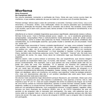 Morfema estudo