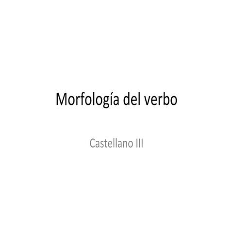 Morfología del verbo