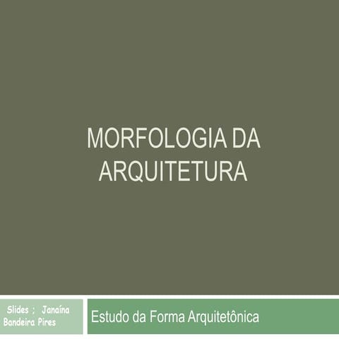 Morfologia da arquitetura