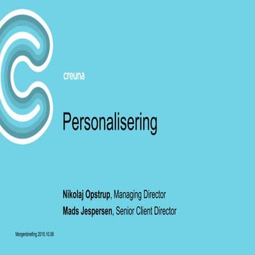 Morgenbriefing: Personalisering 