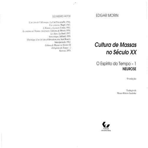 Cultura de Massas no Século XX. 