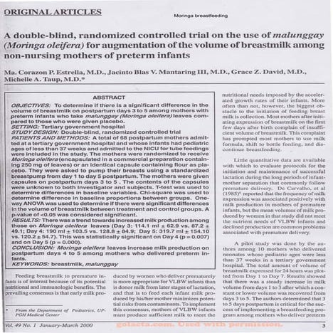 Moringa breastfeeding study