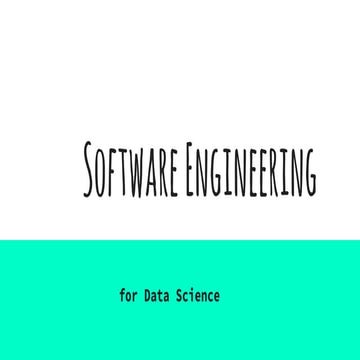 Software Engineering in Data Science | PPT