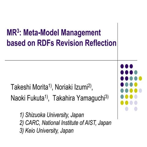 MR^3: Meta-Model Management based on RDFs Revision Reflection