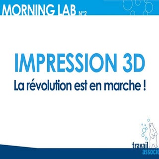Impression 3D "La révolution est en...