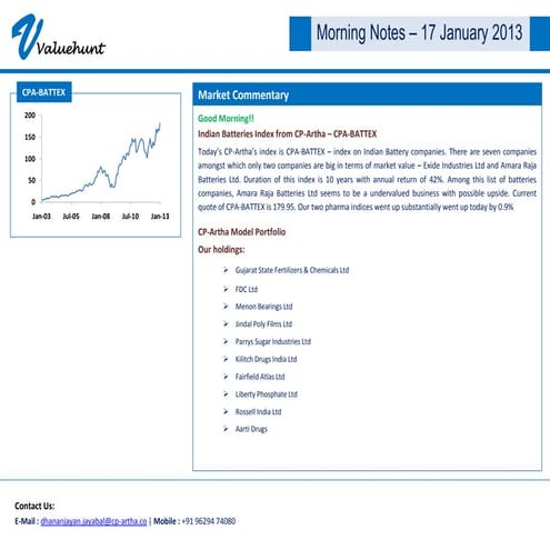 ValueHunt Morning news &_views_-_17012013
