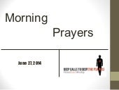 Morning Prayers June 27