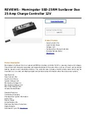 Morningstar SSD-25RM Sunsaver-Duo 25 Amp