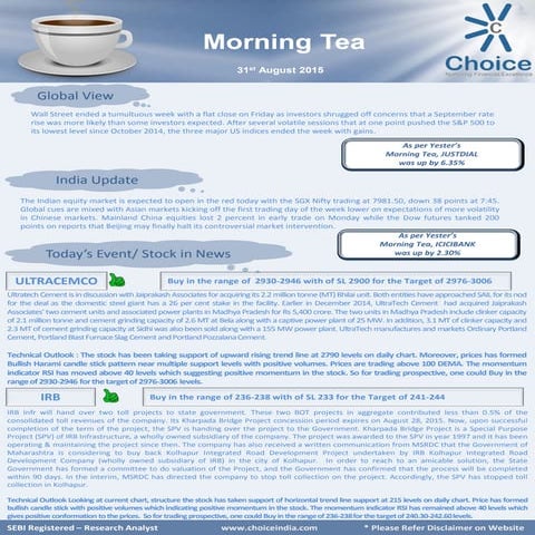 Morning Newsletter Stock Market 14th january | PDF