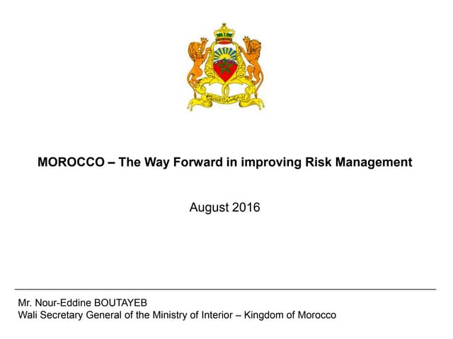 Morocco - the Way Forward in Risk M...