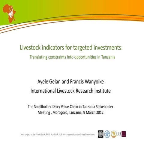 Update on dairy value chain development in Tanzania | PPTX