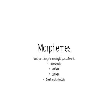 Morphemes