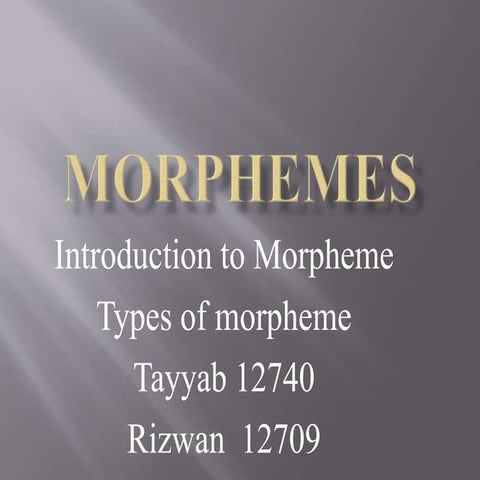 Morphemes 37